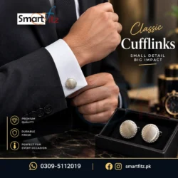 Men’s Silver Round Cufflinks - Image 5