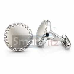 Men’s Silver Round Cufflinks