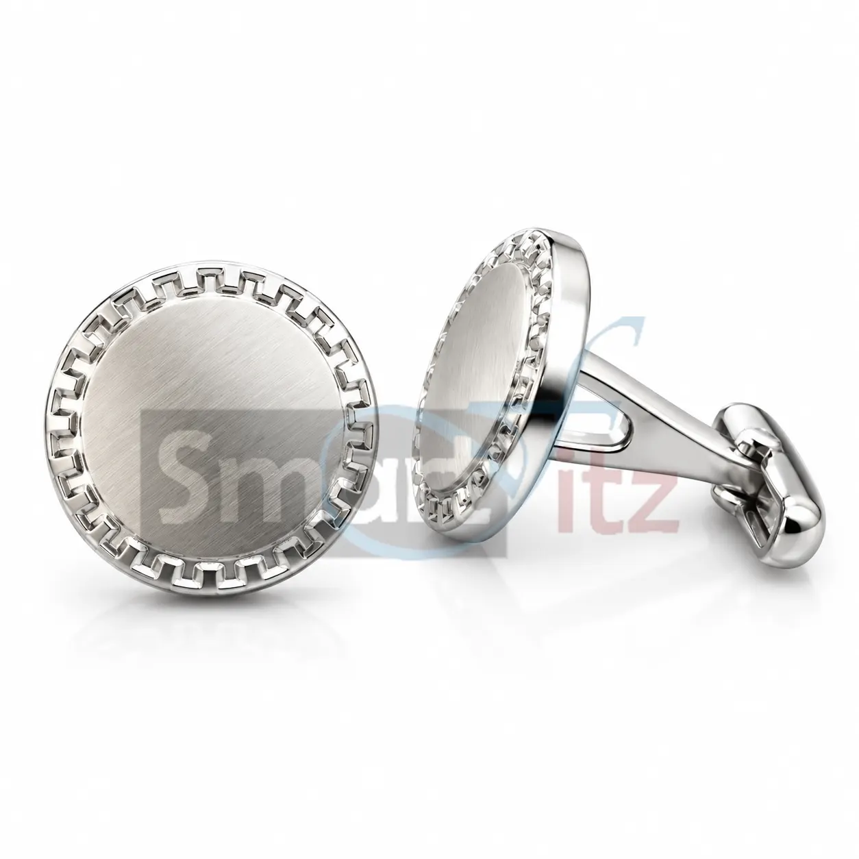 Men’s Silver Round Cufflinks