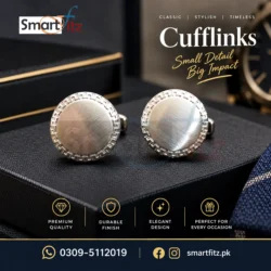 Alternative view of Men’s Silver Round Cufflinks
