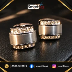 Premium Silver Cufflinks with Crystal - Image 3