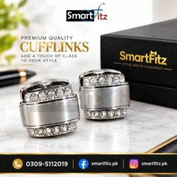 Alternative view of Premium Silver Cufflinks with Crystal