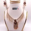 Golden chain with white Pearl and different color artificial diamond stone Jewellery Set For Women And Girls