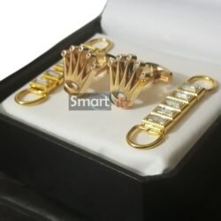 Alternative view of Golden Crown Cufflinks for men with chain
