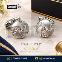 Stylish Silver cufflinks for weddings - Image 3