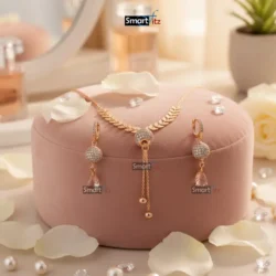 Sparkling Rose Gold Locket Set