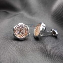 Alternative view of Double Lamination Cufflinks for men in Champagne Color