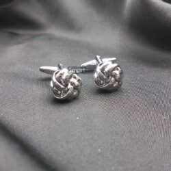 Alternative view of Knot Cufflinks for men in Silver color