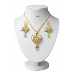 Luxury Gold Plated Heart Locket Set for Women