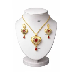 Luxury Gold Plated Heart Locket Set for Women