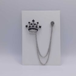 Alternative view of Crown Style Brooch for Men (Silver)