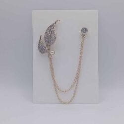 Alternative view of Leaf shape Brooch for Men (Golden)