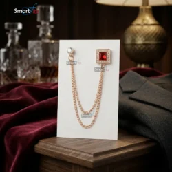 Luxury red gemstone brooch for groom