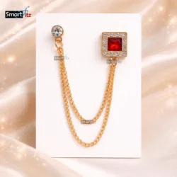 Luxury red gemstone brooch for groom