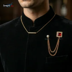 Luxury red gemstone brooch for groom