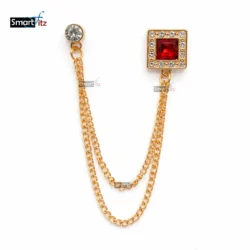 Luxury red gemstone brooch for groom