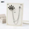 Royal Silver Crown Brooch for Men