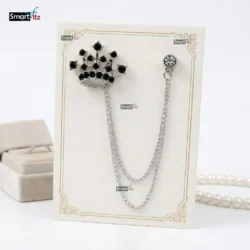 Royal Silver Crown Brooch for Men