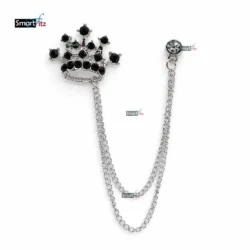Royal Silver Crown Brooch for Men