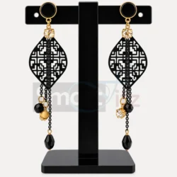 Stylish Black and Gold drop earrings