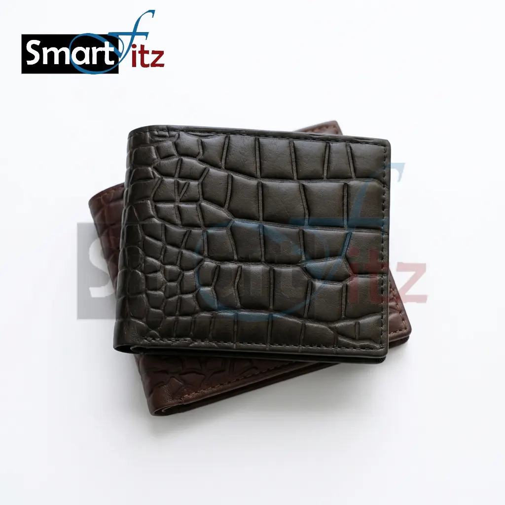 Men’s Classic Croc-Textured Bifold Wallet for Men - Image 6