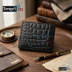 Men’s Classic Croc-Textured Bifold Wallet for Men - Image 8