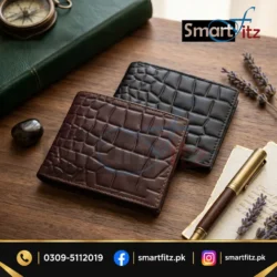Men’s Classic Croc-Textured Bifold Wallet for Men - Image 10