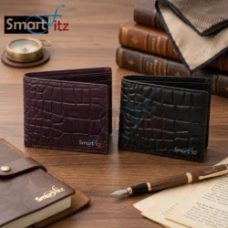 Men’s Classic Croc-Textured Bifold Wallet for Men - Image 11