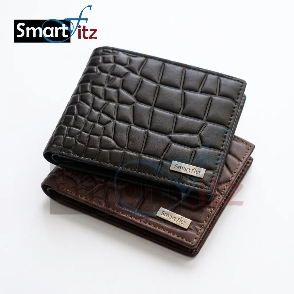 Men’s Classic Croc-Textured Bifold Wallet for Men - Image 5