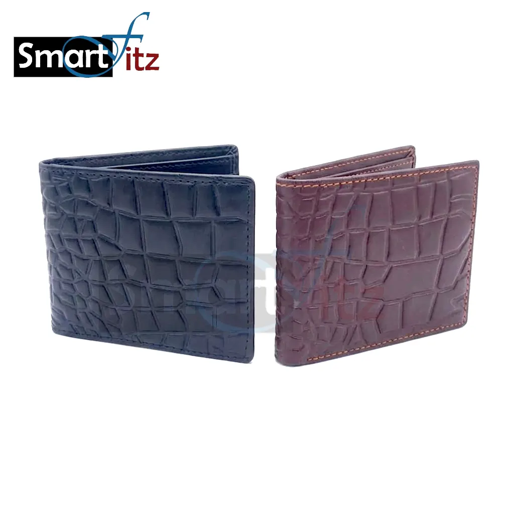 Men’s Classic Croc-Textured Bifold Wallet for Men - Image 12