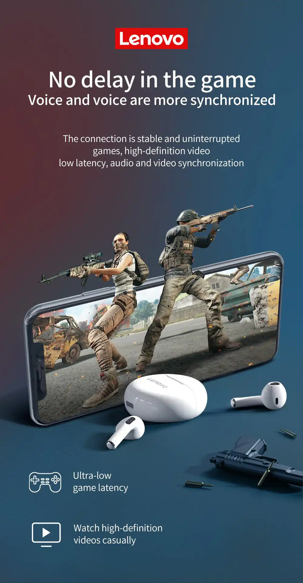 Lenovo HT38 Wireless Bluetooth Earphone