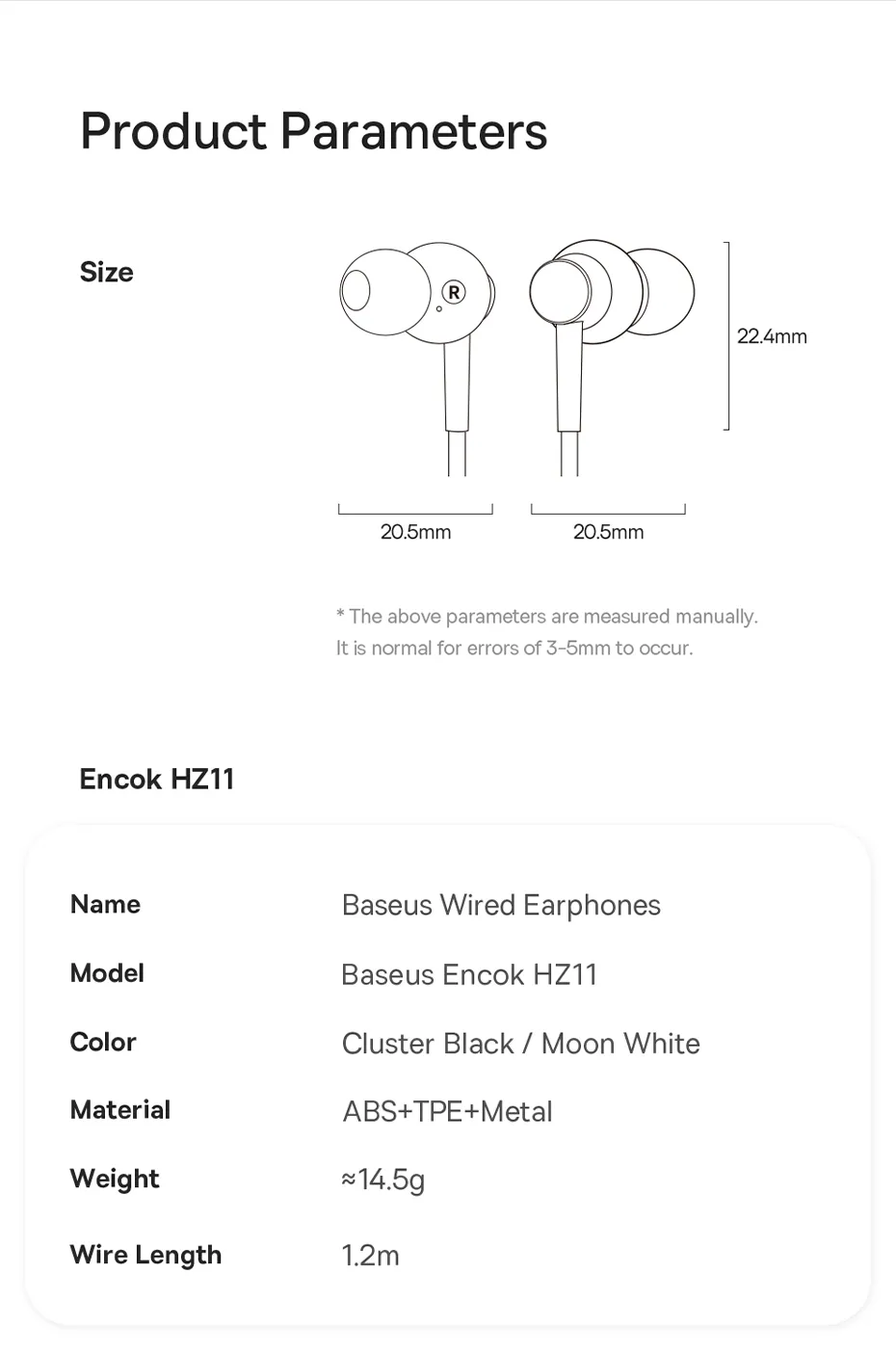 Baseus Encok HZ11 Wired Earphones