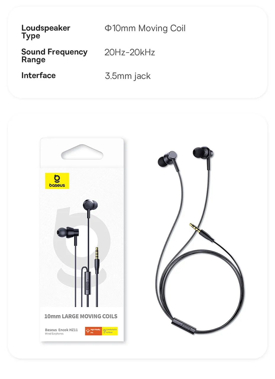 Baseus Encok HZ11 Wired Earphones