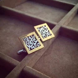 Calligraphic Two Tone Customize Cufflinks