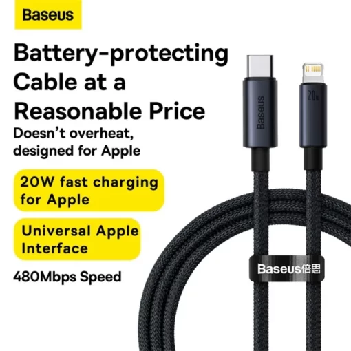 Baseus PD20W USB C Fast Charging Cable for iPhone-Smartfitz.pk