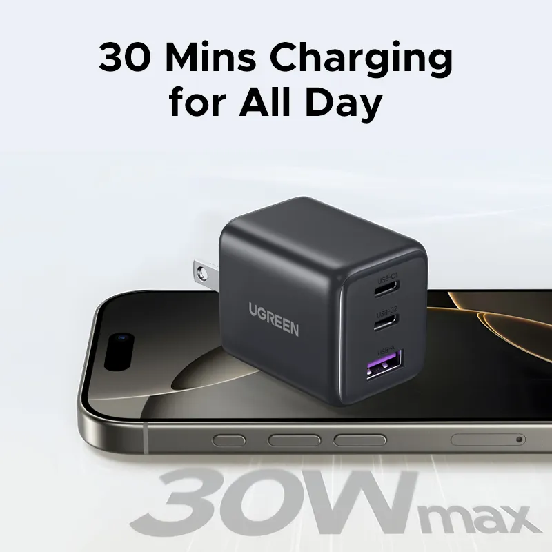 UGREEN 30W GaN Charger 3 Ports