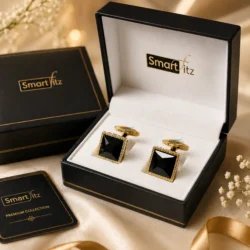 Cufflink for men with box in Black color