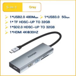 Essager 5 in 1 Usb C Hub Hdmi