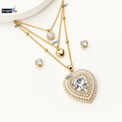 Heart Shape Locket Set with Earrings